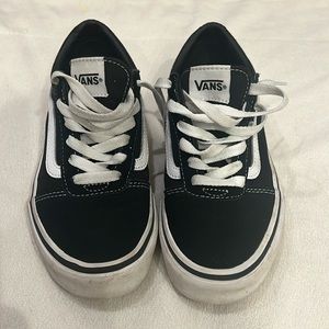 Vans black and white size 3 youth